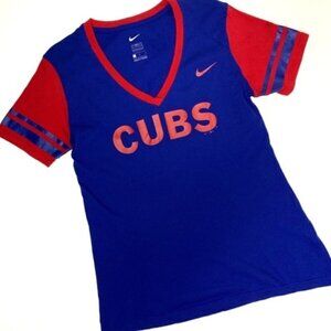 Nike Chicago Cubs Baseball V-Neck Short Sleeve Tee